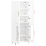 Credenza Bianca 69,5x34x180 cm in Legno Multistrato