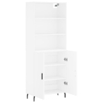Credenza Bianca 69,5x34x180 cm in Legno Multistrato