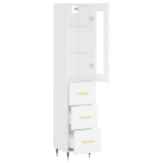 Credenza Bianca 34,5x34x180 cm in Legno Multistrato