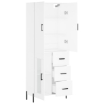 Credenza Bianca 69,5x34x180 cm in Legno Multistrato