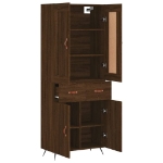 Credenza Rovere Marrone 69,5x34x180 cm in Legno Multistrato