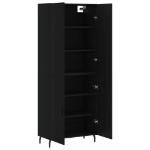 Credenza Nera 69,5x34x180 cm in Legno Multistrato