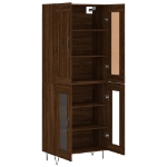 Credenza Rovere Marrone 69,5x34x180 cm in Legno Multistrato