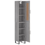 Credenza Grigio Sonoma 34,5x34x180 cm in Legno Multistrato