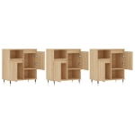 Credenze 3 pz Rovere Sonoma in Legno Multistrato