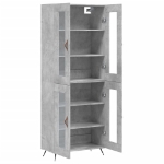 Credenza Grigio Cemento 69,5x34x180 cm in Legno Multistrato