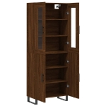 Credenza Rovere Marrone 69,5x34x180 cm in Legno Multistrato