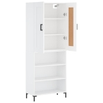 Credenza Bianca 69,5x34x180 cm in Legno Multistrato