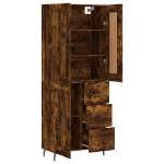 Credenza Rovere Fumo  69,5x34x180 cm in Legno Multistrato