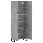 Credenza Grigio Cemento 69,5x34x180 cm in Legno Multistrato