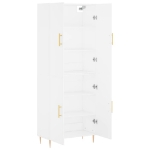 Credenza Bianca 69,5x34x180 cm in Legno Multistrato