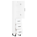 Credenza 34,5x34x180 cm in Legno Multistrato Bianco Lucido