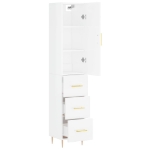 Credenza 34,5x34x180 cm in Legno Multistrato Bianco Lucido