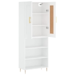 Credenza Bianca 69,5x34x180 cm in Legno Multistrato