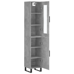 Credenza Grigio Cemento 34,5x34x180 cm in Legno Multistrato