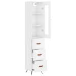 Credenza 34,5x34x180 cm in Legno Multistrato Bianco Lucido