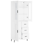 Credenza Bianca 69,5x34x180 cm in Legno Multistrato