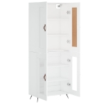 Credenza Bianca 69,5x34x180 cm in Legno Multistrato