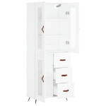 Credenza Bianca 69,5x34x180 cm in Legno Multistrato