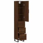Credenza Rovere Marrone 34,5x34x180 cm in Legno Multistrato