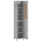 Credenza Grigio Cemento 34,5x34x180 cm in Legno Multistrato