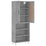 Credenza Grigio Cemento 69,5x34x180 cm in Legno Multistrato