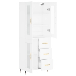 Credenza Bianca 69,5x34x180 cm in Legno Multistrato