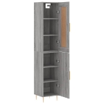 Credenza Grigio Sonoma 34,5x34x180 cm in Legno Multistrato