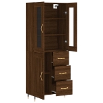 Credenza Rovere Marrone 69,5x34x180 cm in Legno Multistrato