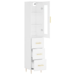Credenza Bianca 34,5x34x180 cm in Legno Multistrato