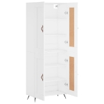 Credenza Bianca 69,5x34x180 cm in Legno Multistrato