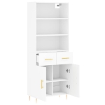 Credenza Bianca 69,5x34x180 cm in Legno Multistrato