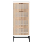 Credenza Bianca 40x30x95 cm in Legno Multistrato