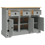 Credenza Corona Grigia 112x43x78 cm in Legno di Pino Messicano