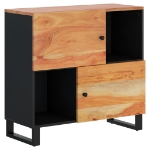 Credenza con 2 Ante 80x33x75 cm in Legno Massello di Acacia