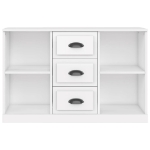 Credenza Bianco Lucido 104,5x35,5x67,5 cm in Legno Multistrato