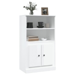 Credenza Bianco Lucido 60x35,5x103,5 cm in Legno Multistrato