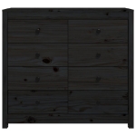 Armadietto Miele nero 100x40x90 cm in Legno Massello di Pino