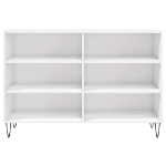 Credenza Bianco Lucido 103,5x35x70 cm in Legno Multistrato