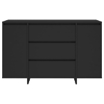 Credenza con 3 Cassetti Nera 120x41x75 cm in Truciolato