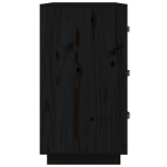 Credenza Nera 80x40x75 cm in Legno Massello di Pino