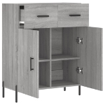Credenza Grigio Sonoma 69,5x34x90 cm in Legno Multistrato