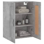 Mobile a Parete Grigio Cemento 69,5x34x90 cm Legno Multistrato