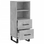 Credenza Grigio Cemento 34,5x34x90 cm in Legno Multistrato