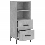 Credenza Grigio Cemento 34,5x34x90 cm in Legno Multistrato