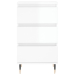 Credenza Bianco Lucido 40x35x70 cm in Legno Multistrato