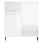 Credenza Bianco Lucido 60x35x70 cm in Legno Multistrato