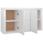 Credenza Bianco Lucido 120x36x69 cm in Truciolato