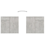 Credenza Grigio Cemento 80x36x75 cm in Truciolato