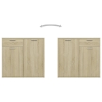 Credenza Rovere Sonoma 80x36x75 cm in Truciolato